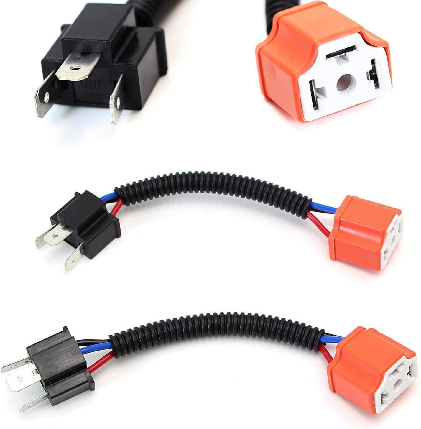 iJDMTOY H4 9003 Heavy Duty Ceramic Wiring Harness Sockets For Headlights or Fog Lights