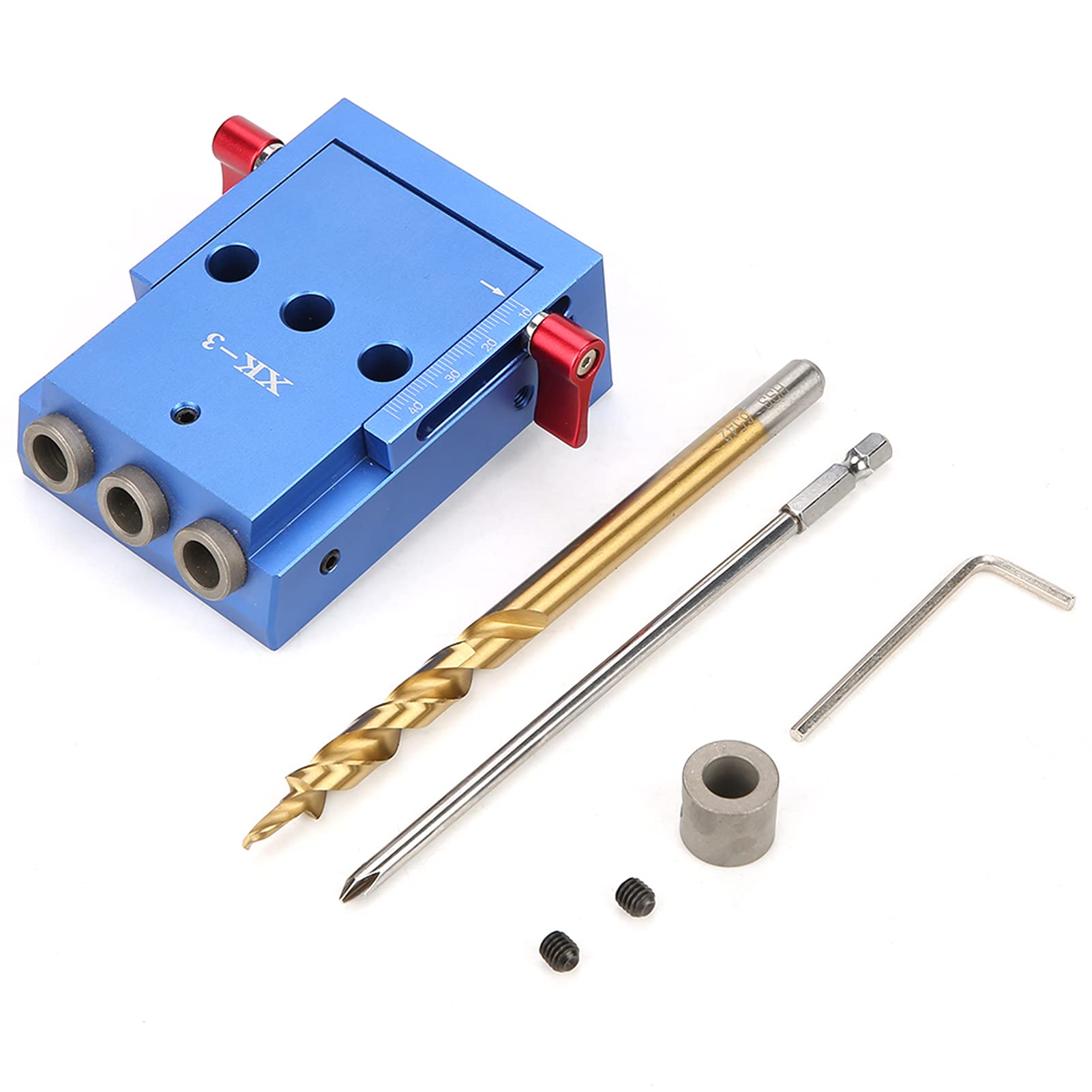 Pocket Hole jig Kit Oblique Drill Guide Set Professional Aluminum Alloy Positioner Locator Tool for Woodworking