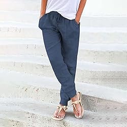 JIOEEH Womens Cargo Pants Drawstring Back Elastic