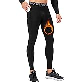 SPVISE 1 or 2 Pack Men's Thermal Compression Pants Fleece Lined Sports Leggings Tights Cold Weather Base Layer Bottoms Winter