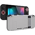 eXtremeRate DIY Replacement Shell Buttons for Nintendo Switch, Soft Touch Back Plate for Switch Console, Custom Housing Case with Full Set Buttons for Joycon Handheld Controller - Classics NES Style