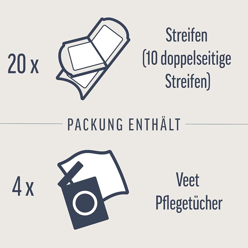 Pure Kaltwachsstreifen Gesicht für sensible Haut, 20 Stück