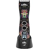 Kenchii Flash 5 Dog Grooming Clipper, Wolf Edition Black, Cordless | Up to 7000 RPM, 5-speed motor, 5-in-1 adjustable blade, 5-hour battery, low vibration, USB-C charging, thick and matted coats