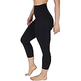 Yogalicious High Waist Squat Proof Yoga Capri Leggings with Side Pockets for Women