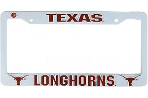 NCAA Texas Longhorns Plastic License Plate Frame - White