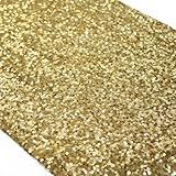 Koyal Sequin Table Runner, 12 by 108-Inch, Gold