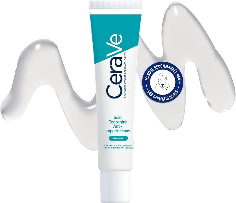 - Soin Concentré Anti-Imperfections Visage, Réduit Boutons Liés à l'Acné, Acide Salicylique, AHA, BHA, Céramides Acide Hyaluronique, Hydratation, Peau à Imperfection et à Tendance Acnéique