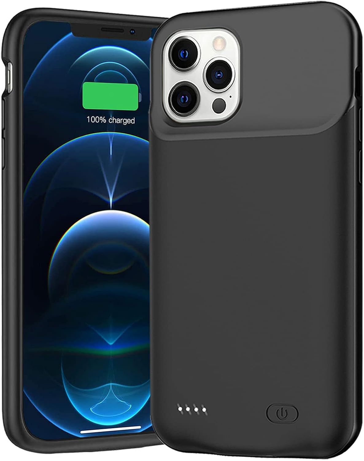 Battery Case for iPhone 12 Pro Max, 8500mAh Portable Battery Pack Rechargeable Smart Charger Case Compatible with iPhone 12 Pro Max (6.7 inch) External Battery Charging Case (Black)