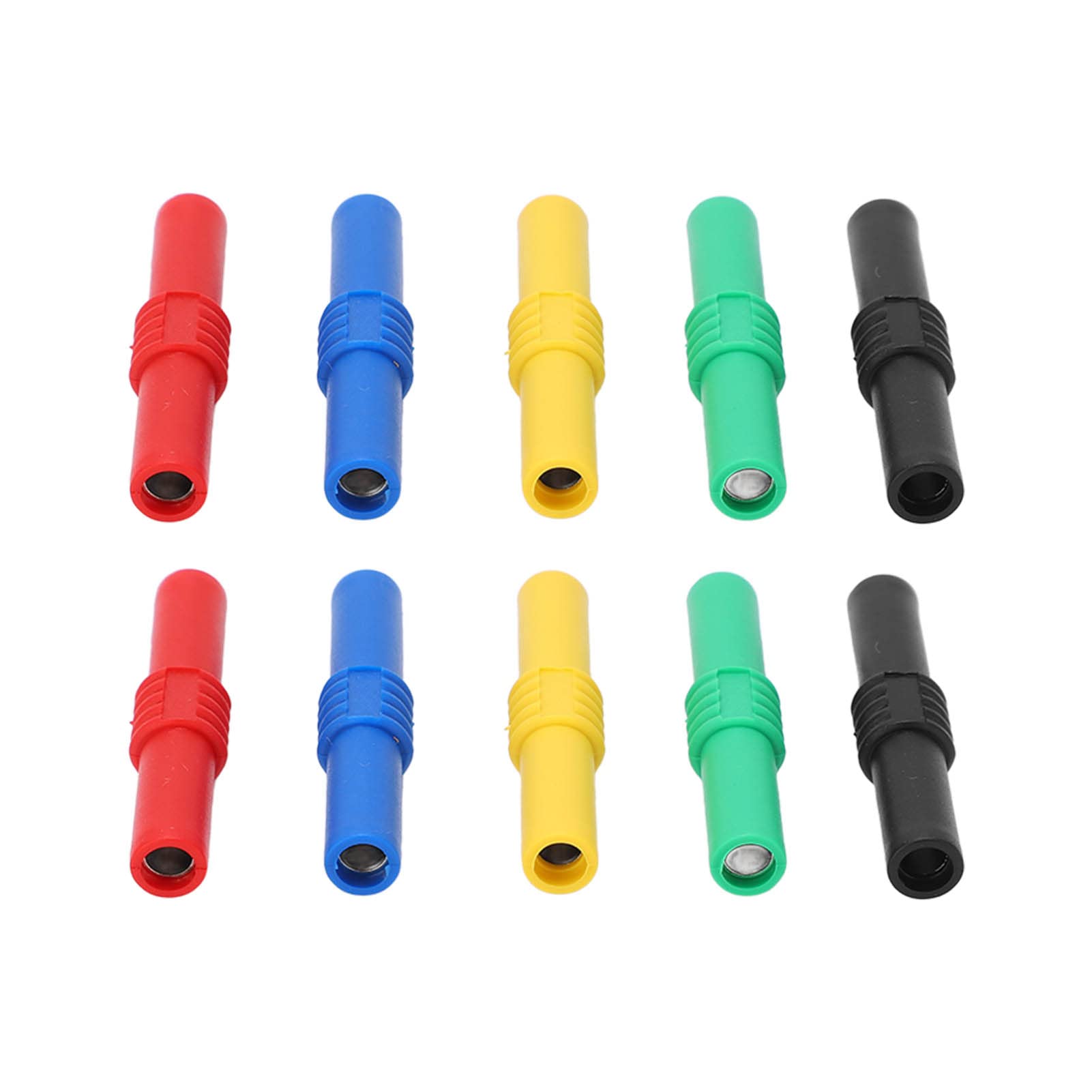 Fyearfly 5Pairs Insulated Banana Couplers, Female to Female Dual Banana Socket Electronics Connector 4mm Banana Plug Connect Coupler, F-F Plug Extension Adapter