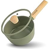 Romertopf 1.8QT Sauce Pan with Lid – 7 Inch Ceramic Nonstick Saucepan, Small Pot for Cooking, Induction Compatible Boiling Pot, Non Stick Kitchen Cookware, Pots and Pans with Lids