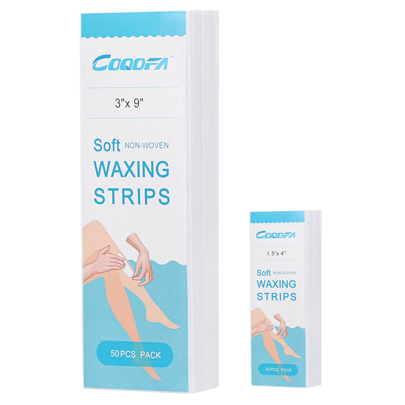 Coqofa Hair Removal Waxing Strips 100 Pcs Body And Facial Wax