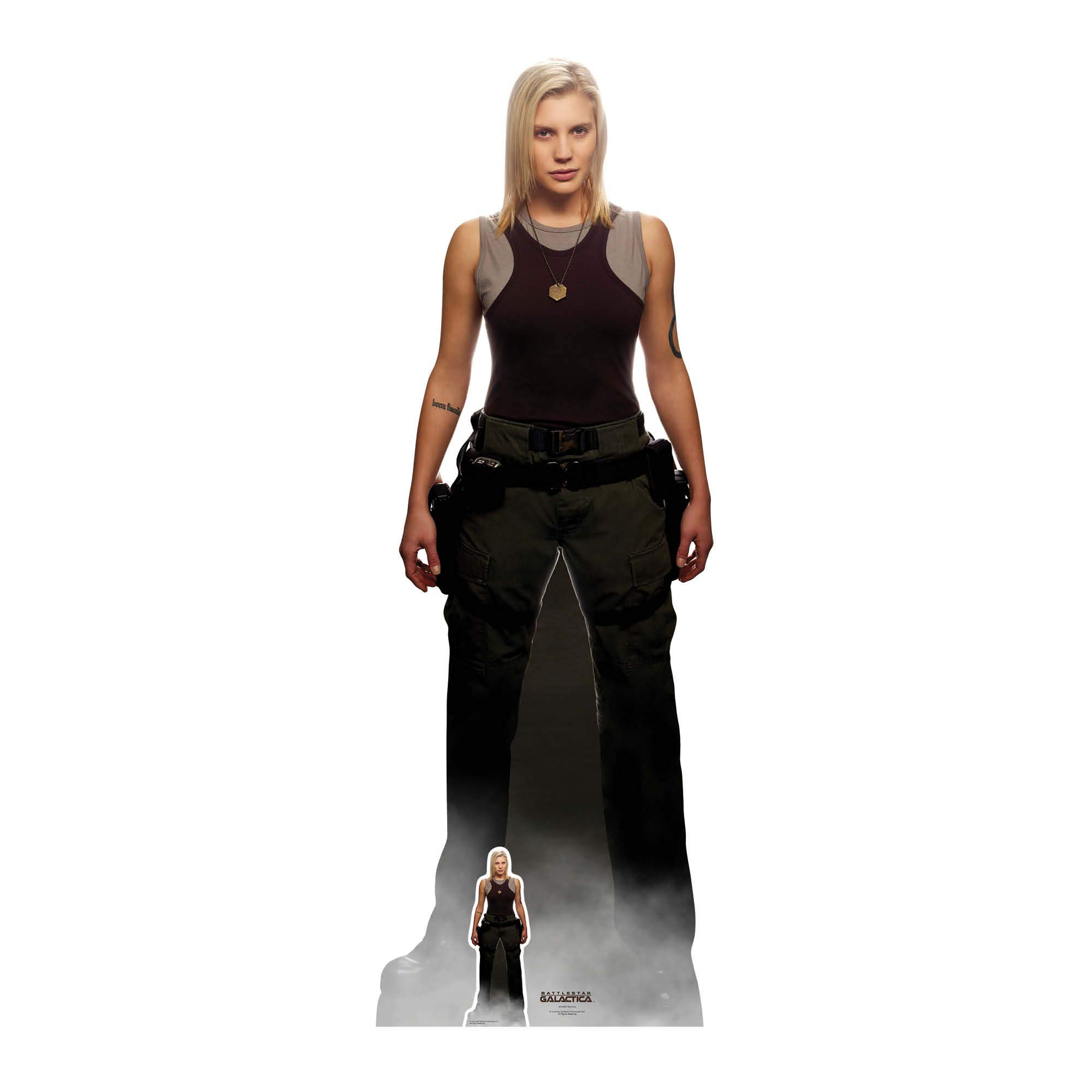 Star Cutouts SC1642 Kara Thrace Starbuck Katee Sackhoff Battlestar Galactica Lifesize Cardboard Cutout – Sci-Fi Fan Display, Party Decoration & Collector Gift