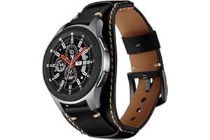 Balerion Cuff Genuine Leather Watch band,Compatible with Samsung Galaxy Watch 3 45mm, Galaxy Watch 46mm,Gear S3,Fossil Q Explorist,other Standard 22mm Lug Width Watch