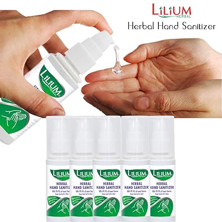 Lilium Herbal Hand Sanitizer, Pump, 50ml, Pack of 5