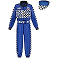 HAPNBCELE Kids Blue Racing Suit Race Car Driver Costume Halloween Party Dress up