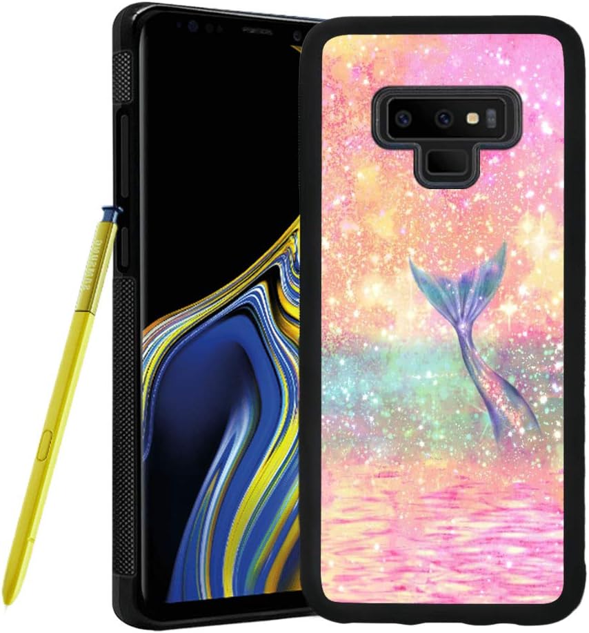Case for Samsung Galaxy Note 9 case Shiny Mermaid Tail Slim Soft TPU and Hard Tire Shockproof Protective Phone Cover Case Slim Hybrid Shockproof Protective Phone Case Compatible with Samsung Galaxy No