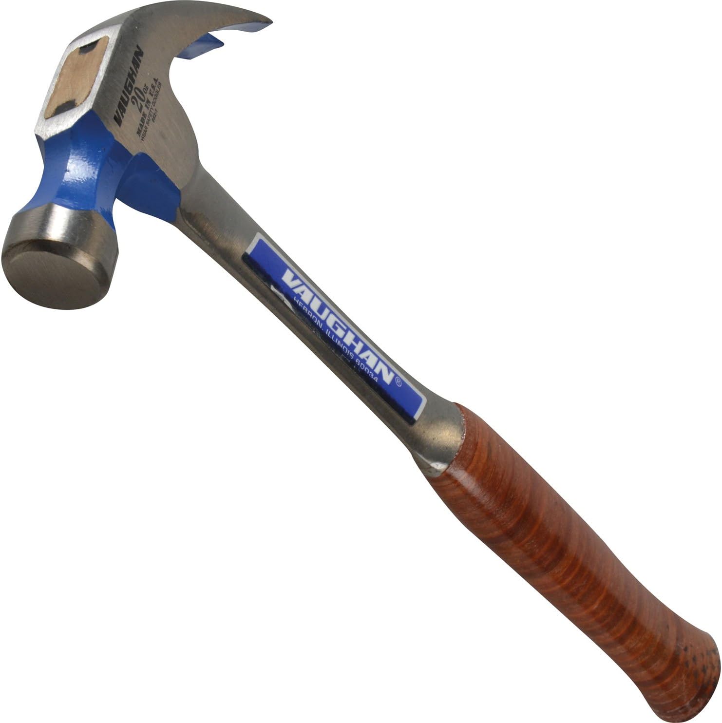 Vaughan r20lg 20 Oz Steel Eagle Klauenhammer, gebogen, Hammer mit Leder