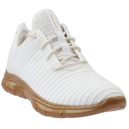 skechers white and gold flex appeal