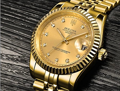 Gosasa Men Full Gold Teel Watch Men Automatic Mechanical Self-wind Watch Designer Dress Men Wristwatches