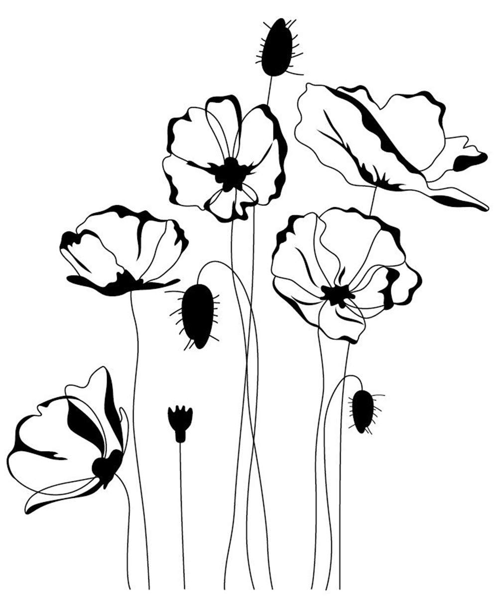 arriettycraft Flowers Poppy Stamps Rubber Clear Stamp/Seal Scrapbook/Photo Decorative Card Making Clear Stamp