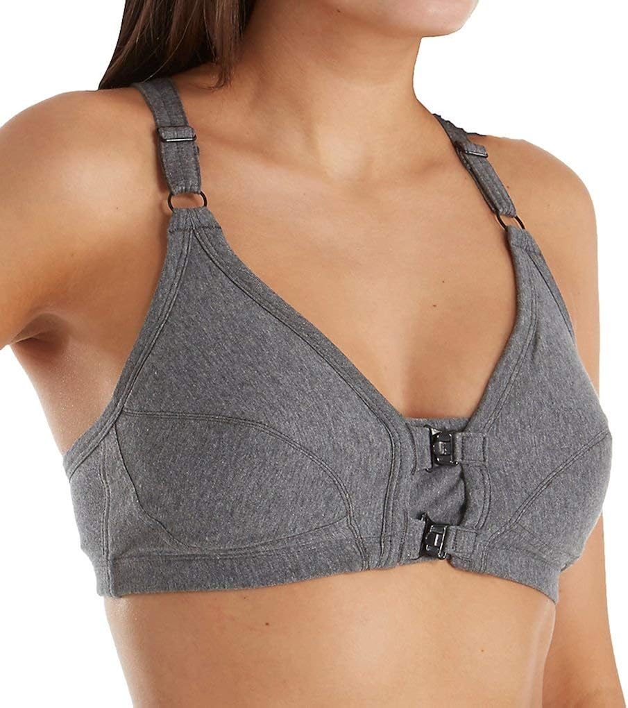 Cottonique Women's Hypoallergenic Racer Back Front Closure Support Bra