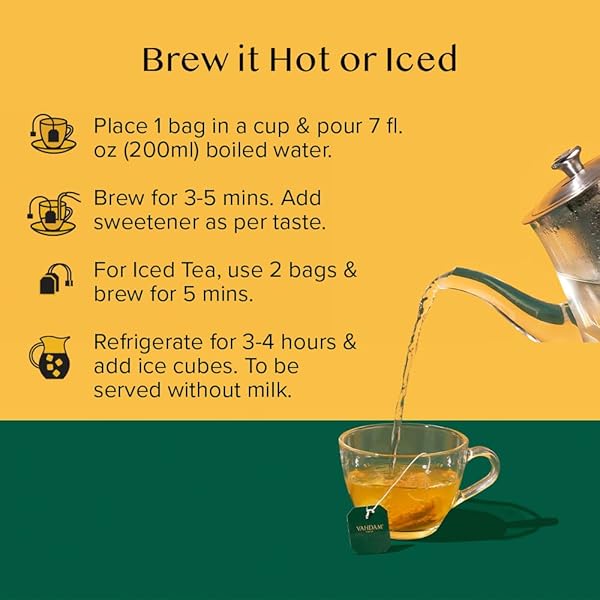 VAHDAM, ORGANIC TURMERIC GINGER HERBAL TEA BAGS (18 COUNT) CAFFEINE FREE, GLUTEN FREE | 100% PURE HERBAL BLEND – EARTHY & SAVORY | ECO-FRIENDLY INDIVIDUALLY WRAPPED TEA BAGS | DIRECT FROM SOURCE