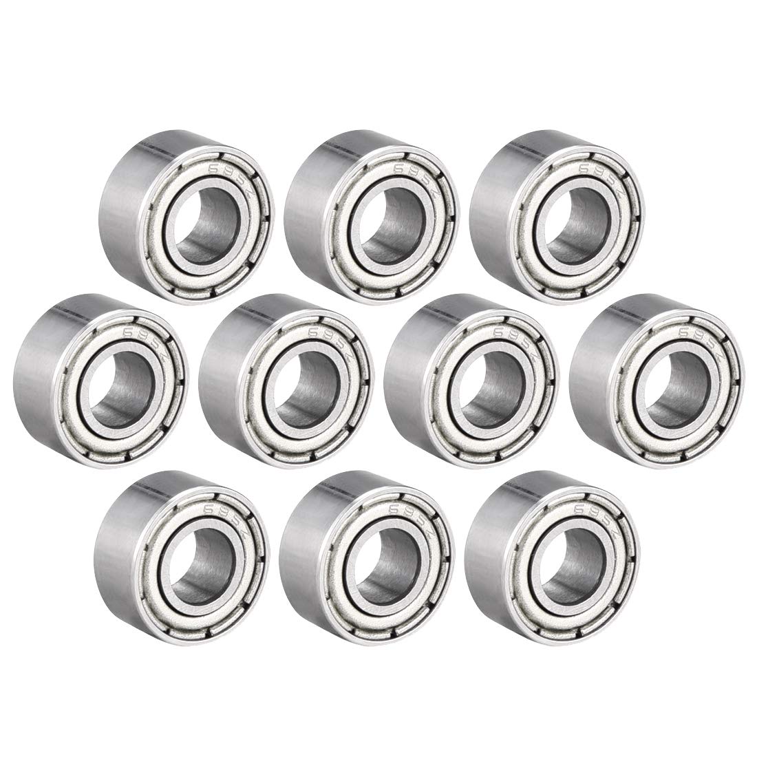sourcing map 685ZZ Deep Groove Ball Bearing Double Shield 685-2Z, 5mm x 11mm x 5mm Chrome Steel Bearings (Pack of 10)