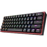 Redragon K617 Wired 60% Compact Hot-Swap RGB Gaming Mechanical Keyboard | 61 Keys Design for More Room to Aim, Swap-Ready Socket for Mod, Vibrant 20-Mode Lighting Hype Vibing, Pro Software Supported