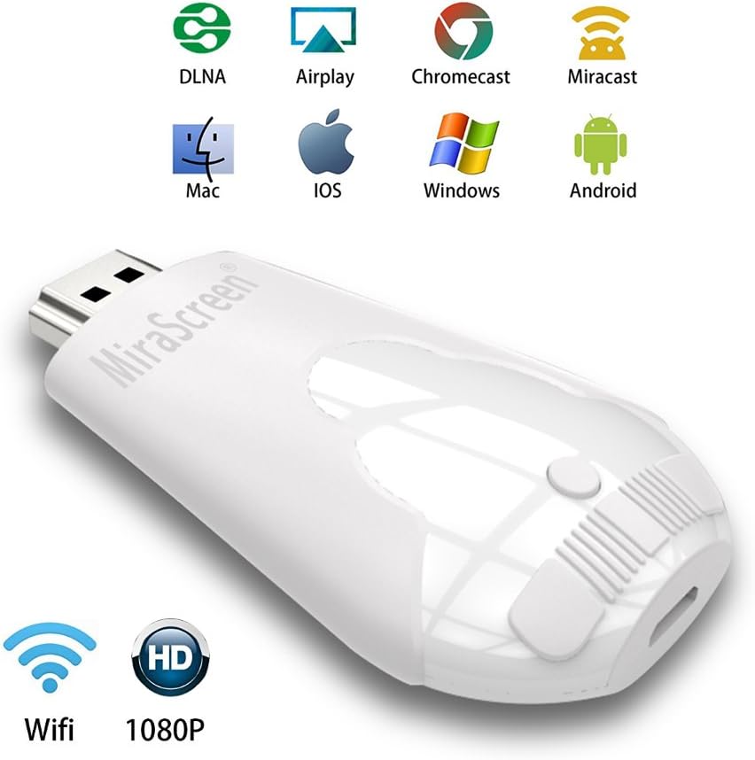Wireless HDMI Screen Mirror Dongle, PHADEN WiFi Display TV Dongle Receiver 1080P Easy Sharing Wireless streaming TV Stick For iOS / Android / Windows / Mac Devices To HDTV- Via Airplay Miracast