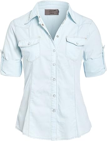 ladies fitted denim shirt