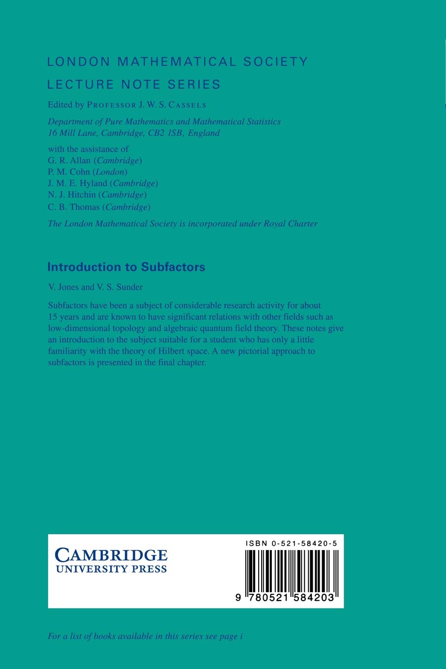 Amazon Fr Lms 234 Introduction To Subfactors Jones V Livres