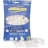 Compressed Towel Tablets- 100 PCS Disposable Portable Face Towels,8.7x 8 in | Classycoo Facial Clean Washcloths, No-odor, Bulk Individually Wrapped, Mini Cotton Coin Tissue for Travel, Beauty Wipes,Blue
