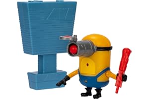 Minions Despicable ME 4 Launch & Blast Mega Mel Action Figure | Push Down On Mel's Head to Fire His Blaster | Collect All 5 | All with A Different Play Feature and Accessories