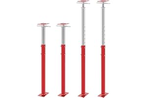 Yaocom 2 Pcs Adjustable Jack Post, 37"-61" Height Range, Basement Floor House Screw Jacks for Lifting Joist Beam Brace for Cellar Ceiling, Center Point Load Capacity 11023 Lbs, Red