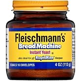 Fleischmann's Bread Machine Yeast, Also Ideal for All Rapid Rise Recipes, Equals 16 Envelopes, 4 oz Jar (Pack of 2)