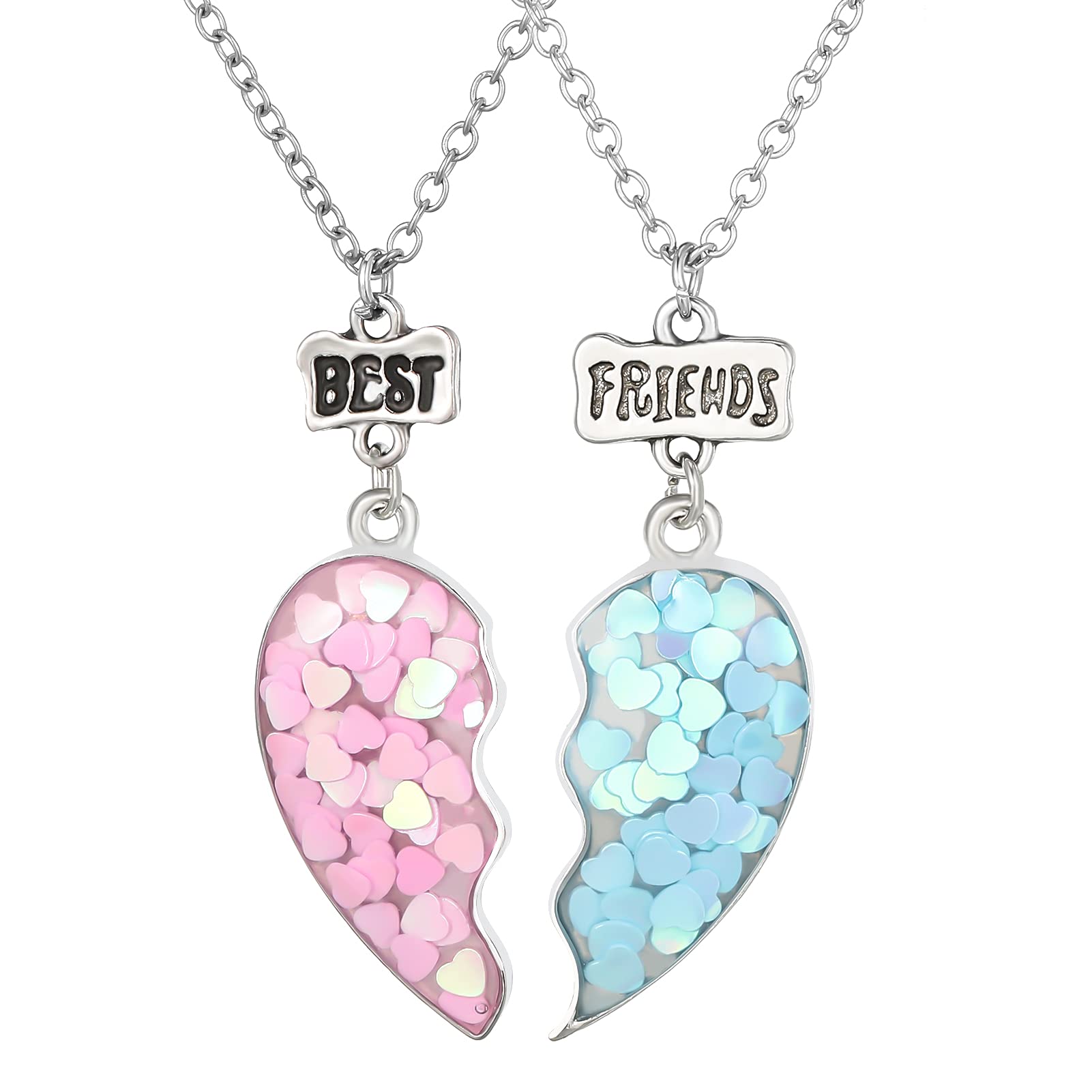 Dacitiery 2 Pcs Best Friend Necklace Puzzle Heart Friendship Necklace For 2, Jewellery Gift For Girls Women Graduation Birthday Gift