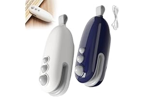 GENERIC 2Pcs Mini Bag Sealer with Cutter and Magnet,Portable Handheld 2 in 1 Rechargeable Food Bag Sealer for Sealing and Cutting,Heat Sealer for Plastic Bag Snack Bag Food Storage (White+Blue)
