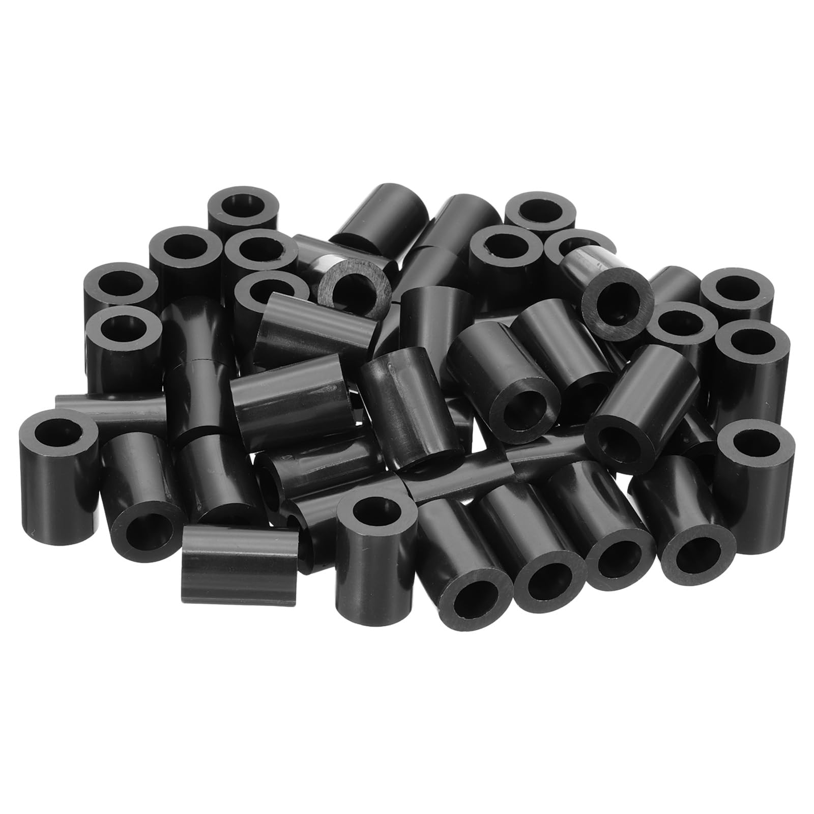 PATIKIL 120Pcs M8 ABS Spacers 5/16" ID x 9/16" OD x 25/32" L Plastic Round Spacer Washers Black Standoff Nut Unthreaded for M8 or 5/16 inch Screws Bolts Electrical Outlet