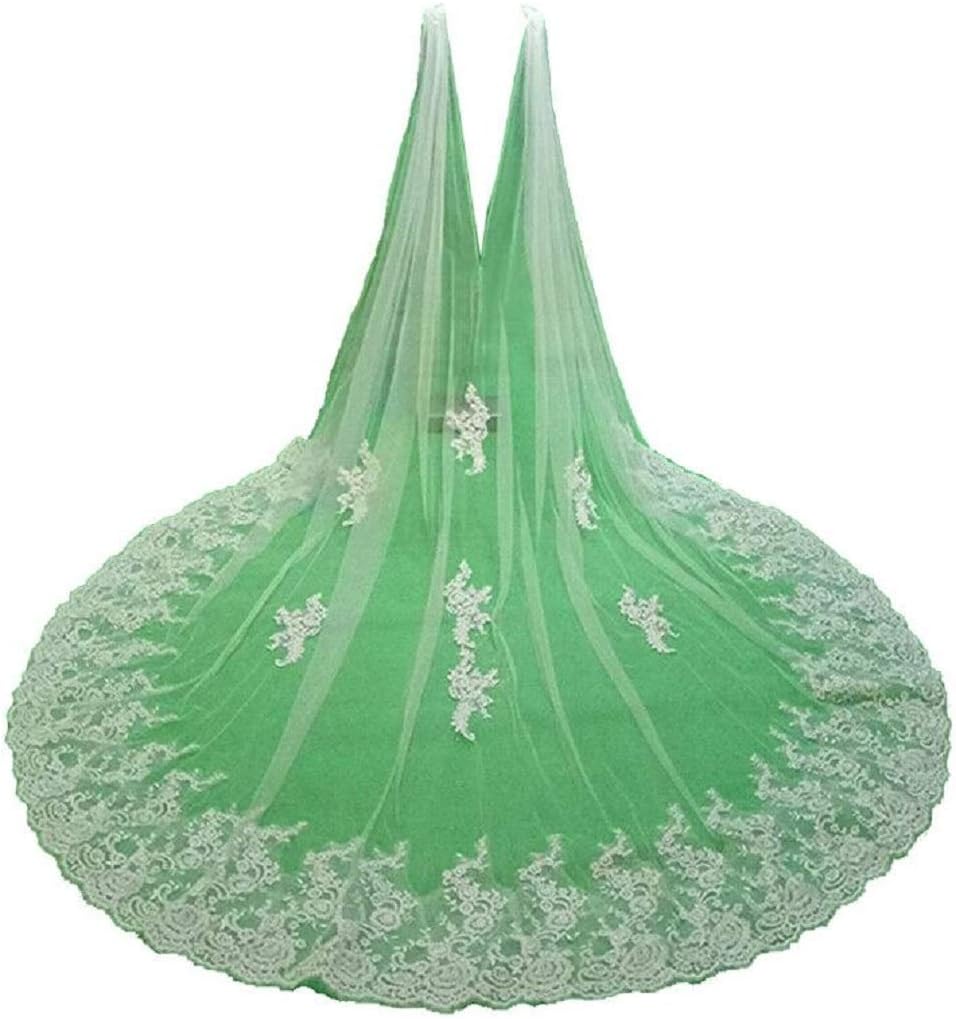 Stylish Tulle Cape Veil Cathedral Length Lace From Shoulder to Floor For Bridal 2018