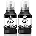 Compatible 542 Black Ink ET-5850 ET-5150 ET-5170 ET-5800 ET-16650 Replacement for Epson 542 Ink Refill Bottles Black for EcoTank Pro ET-5150 ET-5180 ET-5850 ET-5880 ET-16600 (2 x Black 542 Pigment Ink