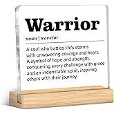 Inspirational Cancer Gift Recovery Get Well Gifts for Men Women, Cancer Survivor Gifts Warrior Definition Acrylic Desk Plaque Sign Home Decor