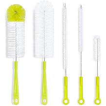 Bottle Cleaning Brush Set - Long Handle Bottle Cleaner for Washing Narrow Neck Beer Bottles, Sports Water Bottles with Straw