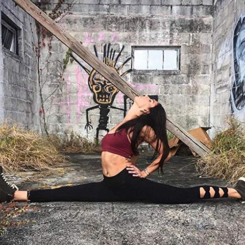 iYBUIA Women Solid Leggings Fitness Sports Gym Running Yoga Athletic Pants(Black,S)