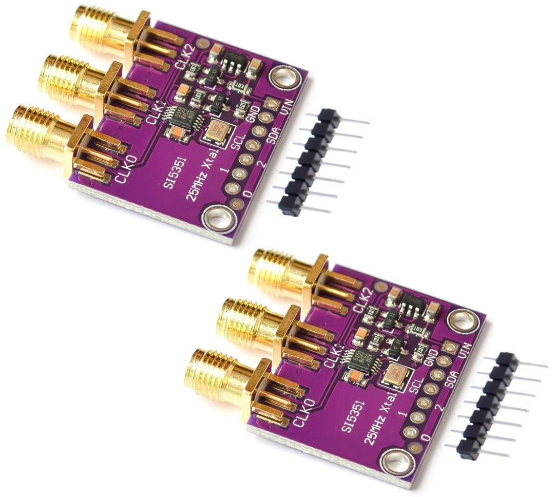 TECNOIOT 2pcs CJMCU-5351 Si5351A Si5351 Clock Generator Breakout Board Signal Generator