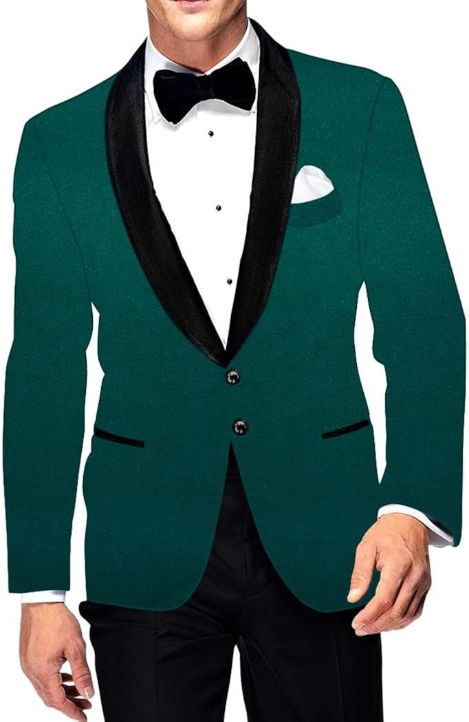 INMONARCH Herren blaugrüne Farbe Samt Blazer Partykleidung VB13964