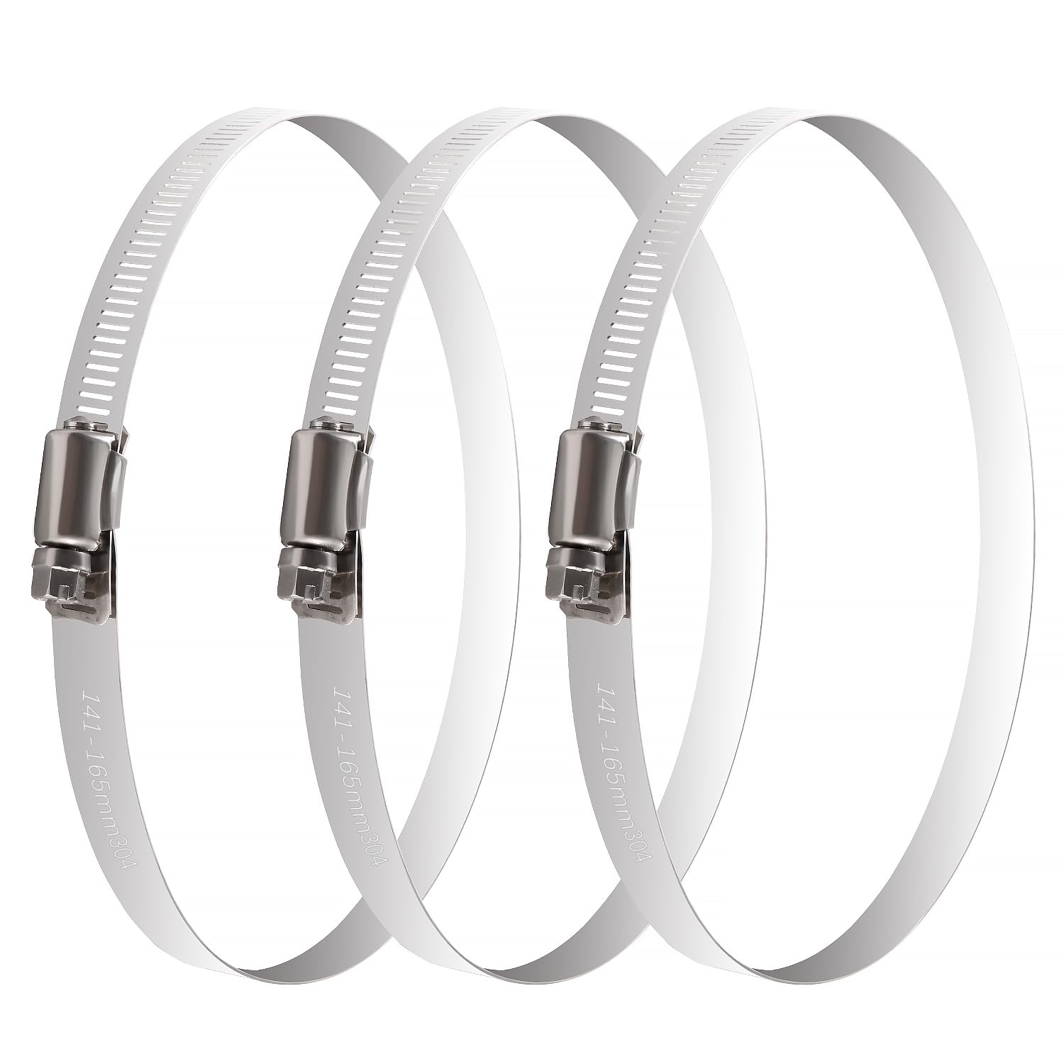 YIXISI 3 PCS 141-165 mm Hose Clips, 304 Stainless Steel Hose Clips, Adjustable Hose Clamps, Jubilee Clip, for Hose Pipe Tube โ image 1
