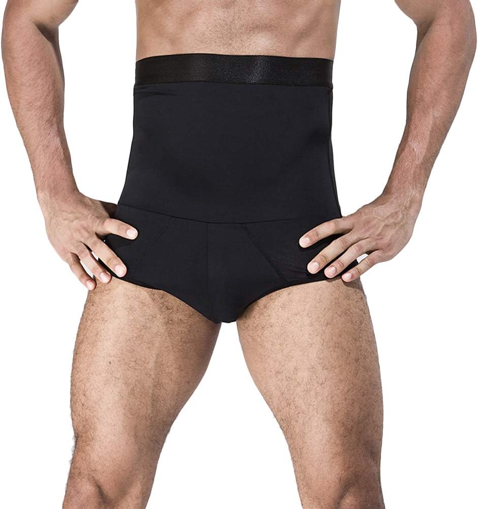 Doublele Men's Slimming Boxer High Waist Body Shaper Breathable Elasticity Tummy Control