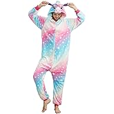 Xiqupjs Unicorn Onesie Cosplay Costume Adult Hallooween Pajamas