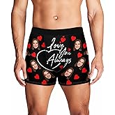 FUNAO Custom Men Boxer Short with Face Custom Underwear for Boyfriend Husband Valentine's Birthday XS-5XL