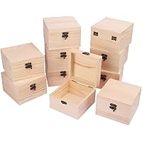 10 Pack Wooden Box, Unfinished Unpainted Wood Boxes for Crafts, DIY Projects, and Jewelry Storage (4.7x4.7x3.15 inch) by GNIE